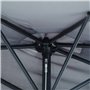 Outsunny Demi-parasol 2,7 x 1,4 m parasol de balcon avec ouverture fermeture manivelle, parasol de jardin extérieur 5 entretoise