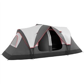 Outsunny Tente de Camping familiale 6-8 pers. Double Toit légère ventilée Facile à Monter - moustiquaire et Sac de tranport Incl