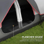 Outsunny Tente de Camping familiale 6-8 pers. Double Toit légère ventilée Facile à Monter - moustiquaire et Sac de tranport Incl