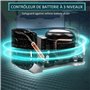 HOMCOM Glacière électrique portable pour voiture, congélateur et réfrigérateur avec 2 zones, lumière LED, contenance 30,5 L, 12/