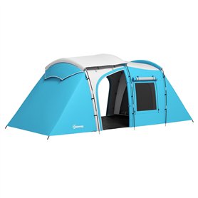 Outsunny Tente de Camping familiale pour 3-4 Personnes avec 2 Chambres