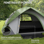 Outsunny Tente de Camping pour 2 Personnes 3-4 Saison 3000 mm imperméable et ventilée, Tente dôme légère à Installation Facile, 