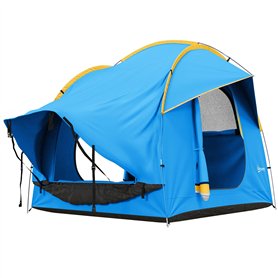 Outsunny Tente de Voiture hayon Famille 5-6 Personnes Tente de Camping pour SUV avec 3 Portes et fenêtre en Maille