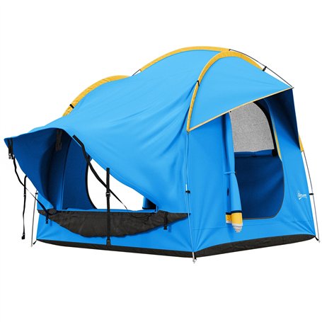 Outsunny Tente de Voiture hayon Famille 5-6 Personnes Tente de Camping pour SUV avec 3 Portes et fenêtre en Maille