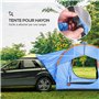 Outsunny Tente de Voiture hayon Famille 5-6 Personnes Tente de Camping pour SUV avec 3 Portes et fenêtre en Maille, pour Trekkin