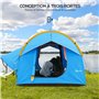 Outsunny Tente de Voiture hayon Famille 5-6 Personnes Tente de Camping pour SUV avec 3 Portes et fenêtre en Maille, pour Trekkin