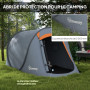 Outsunny Tente de Camping 2-3 Personnes légère ventilée avec Sac de Transport pour Le Camping, la pêche et la randonnée 245x148x