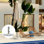 Outsunny Pied de Parasol Rond, Socle Parasol extérieur à roulettes, pour mât de Ø 32,38 et 48 mm, Poids Net 25,5 Kg, Base de Par