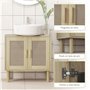 HOMCOM Meuble Salle de Bain sous lavabo à 2 Niveaux, Meuble sous lavabo avec Portes en résine tressée, Style bohème, Pieds en Bo