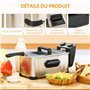 HOMCOM Friteuse à huile 3L avec température réglable, minuterie de 60 minutes, panier à huile amovible, fenêtre de visualisation