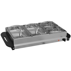 HOMCOM Chauffe-plats électrique en acier inoxydable 300 W capacité 2 x 2