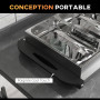HOMCOM Chauffe-plats électrique en acier inoxydable 300 W capacité 2 x 2,4 L et 2 x 1 L avec plaque chauffante et couvercle, poi