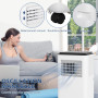 HOMCOM Climatiseur mobile, climatiseur portable 4 en 1 minuterie 24H avec évacuation, télécommande fonction ventilateur déshumid