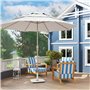 Outsunny Pied de Parasol carré 18,5 kg, Support Parasol en Fonte, Base de Parasol avec Patins Ajustables, Socle de Parasol pour 