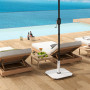 Outsunny Pied de Parasol carré 18,5 kg, Support Parasol en Fonte, Base de Parasol avec Patins Ajustables, Socle de Parasol pour 