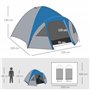 Outsunny Tente de Camping familiale 4-5 Personnes, Tente dôme étanche légère, Double Porte et fenêtres ventilée, Facile à Monter
