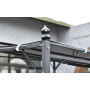 Outsunny Pergola de Jardin auvent 3 x 3 m adossable, Polyester imperméabilisé Anti-UV, métal Gris
