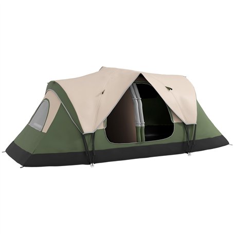 Outsunny Tente de Camping familiale 6-8 pers. Tente Tunnel Double Toit légère ventilée Facile à Monter