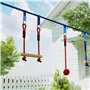AIYAPLAY Parcours d'obstacles Ninja pour Enfants 10 Accessoires 10 m Charge 50 kg Slackline et Sac de Transport, équipement de J