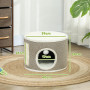 PawHut Tour griffer Chat, tonneau griffoir Chat, Hauteur de 30 cm, avec sisal pour gratter, Dessus en Peluche, Coussins Amovible