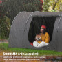 Outsunny Tente de Camping avec Porche pour 4 à 6 Personnes, Tente Tunnel familiale légère ventilée étanche 5 000 mm Montage Faci
