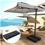Outsunny Lot de 2 Sacs de Sable, Sac de Poids lestés pour Parasol, remplissable de 25 kg, avec poignées, en Tissu Oxford 600D, N