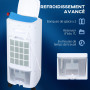 HOMCOM Climatiseur mobile refroidisseur d'air par évaporation portable ventilateur 65 W avec réservoir d'eau 7 L, oscillation, t