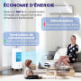 HOMCOM Climatiseur mobile refroidisseur d'air par évaporation portable ventilateur 65 W avec réservoir d'eau 7 L, oscillation, t