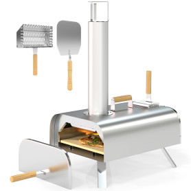 Outsunny Four à pizza extérieur portable à bois ou à pellet avec pierre à pizza