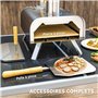 Outsunny Four à pizza extérieur portable à bois ou à pellet avec pierre à pizza, pieds pliables, cheminée, en acier inoxydable, 