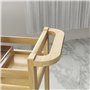 HOMCOM Étagère de Rangement de Salle de Bain en Bambou à 3 Niveaux, Chariot de Rangement, Meuble Salle de Bain avec roulettes po