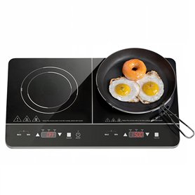 HOMCOM Plaque à induction portable 2 feux3500 W plaque de cuisson électrique avec 10 niveaux de température et 8 réglages de pui