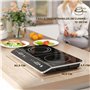 HOMCOM Plaque à induction portable 2 feux3500 W plaque de cuisson électrique avec 10 niveaux de température et 8 réglages de pui