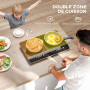 HOMCOM Plaque à induction portable 2 feux3500 W plaque de cuisson électrique avec 10 niveaux de température et 8 réglages de pui