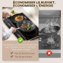 HOMCOM Plaque à induction portable 2 feux3500 W plaque de cuisson électrique avec 10 niveaux de température et 8 réglages de pui
