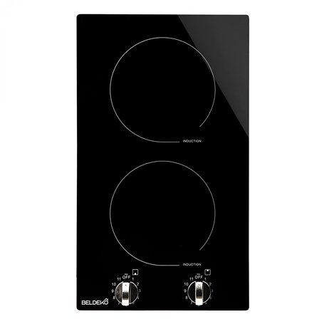 Plaque Induction 2 Feux Encastrable avec commandes par Boutons/Manettes BELDEKO - 3600W - 11 Niveaux de Puissance - Fiable et Ro
