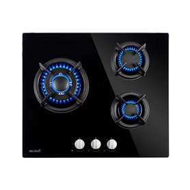 BELDEKO - Plaque de cuisson 3 ZONES VERRE NOIR - GAZ BOUTEILLE