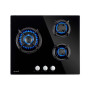 BELDEKO - Plaque de cuisson 3 ZONES VERRE NOIR - GAZ BOUTEILLE