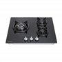 BELDEKO - Plaque de cuisson 3 ZONES VERRE NOIR - GAZ BOUTEILLE