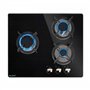 BELDEKO - Plaque de cuisson Gaz verre noir 3 zones - 5250 W - Gaz ville et bouteille - Grilles en fonte