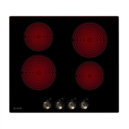 BELDEKO Table Vitrocéramique 4 Foyers - 6000W Noir