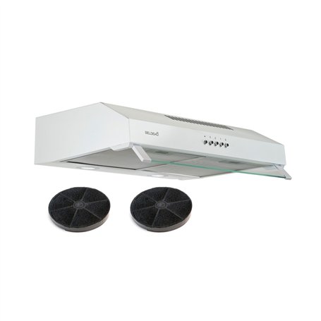 Hotte Casquette 60 cm Blanche – Double moteur 203 Watts - 435 m³/h