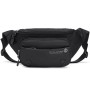 David Jones - Sac Banane Homme Unisexe en Nylon - Sac 4 Compartiments à Zip - Sac Porté Epaule Travers Taille Ceinture - Léger S