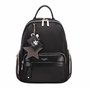 David Jones - Petit Sac à Dos Femme Mode Ville - Sac à Main Porté Epaule Fille Nylon Cuir PU Souple - Mini Cartable Multipoche F