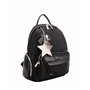 David Jones - Petit Sac à Dos Femme Mode Ville - Sac à Main Porté Epaule Fille Nylon Cuir PU Souple - Mini Cartable Multipoche F
