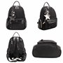 David Jones - Petit Sac à Dos Femme Mode Ville - Sac à Main Porté Epaule Fille Nylon Cuir PU Souple - Mini Cartable Multipoche F