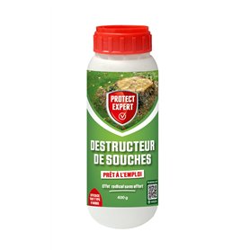 PROTECT EXPERT Déstructeur De Souche - 400g - Poudre A Epandre - Action Rapide - Fabriqué en France PRODSO400