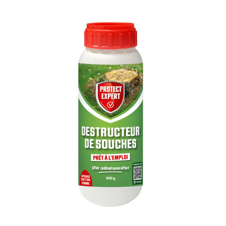 PROTECT EXPERT Déstructeur De Souche - 400g - Poudre A Epandre - Action Rapide - Fabriqué en France PRODSO400