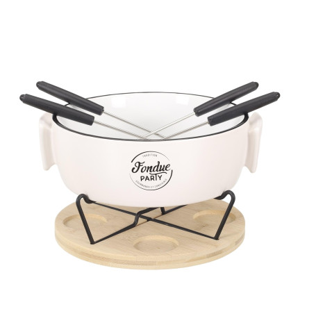 COOK CONCEPT KA4599 Service A Fondue Chauffe-Plat Et Pique X4 Cuisine Cuisson Specifique Plaque Rechaud Plancha Barbecue