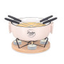 COOK CONCEPT KA4599 Service A Fondue Chauffe-Plat Et Pique X4 Cuisine Cuisson Specifique Plaque Rechaud Plancha Barbecue, Cérami